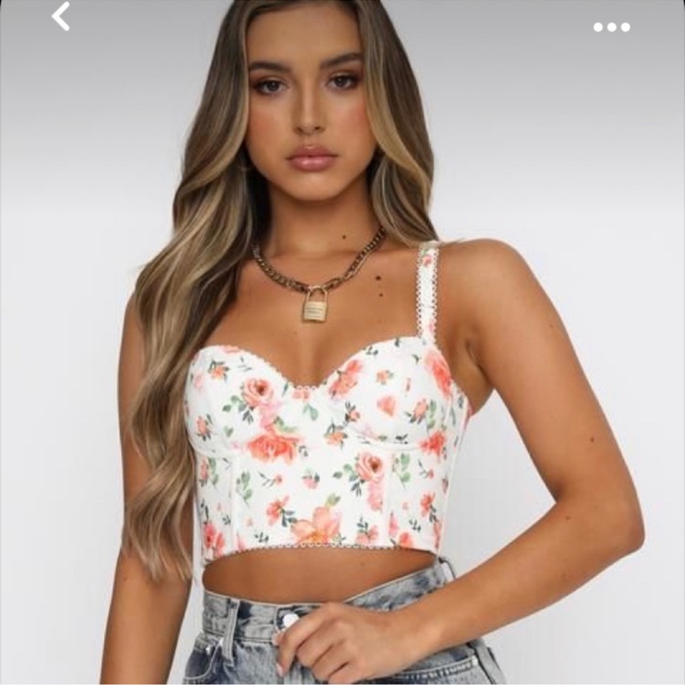 White Fox Boutique Floral Print Tank Top